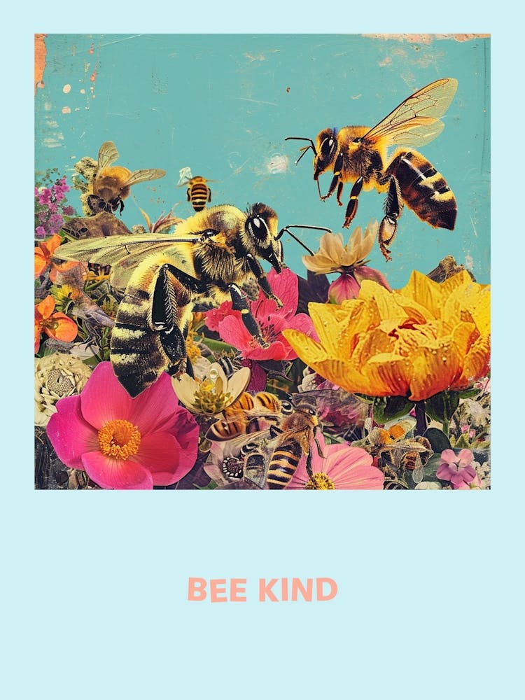 Bee Kind Retro Poster