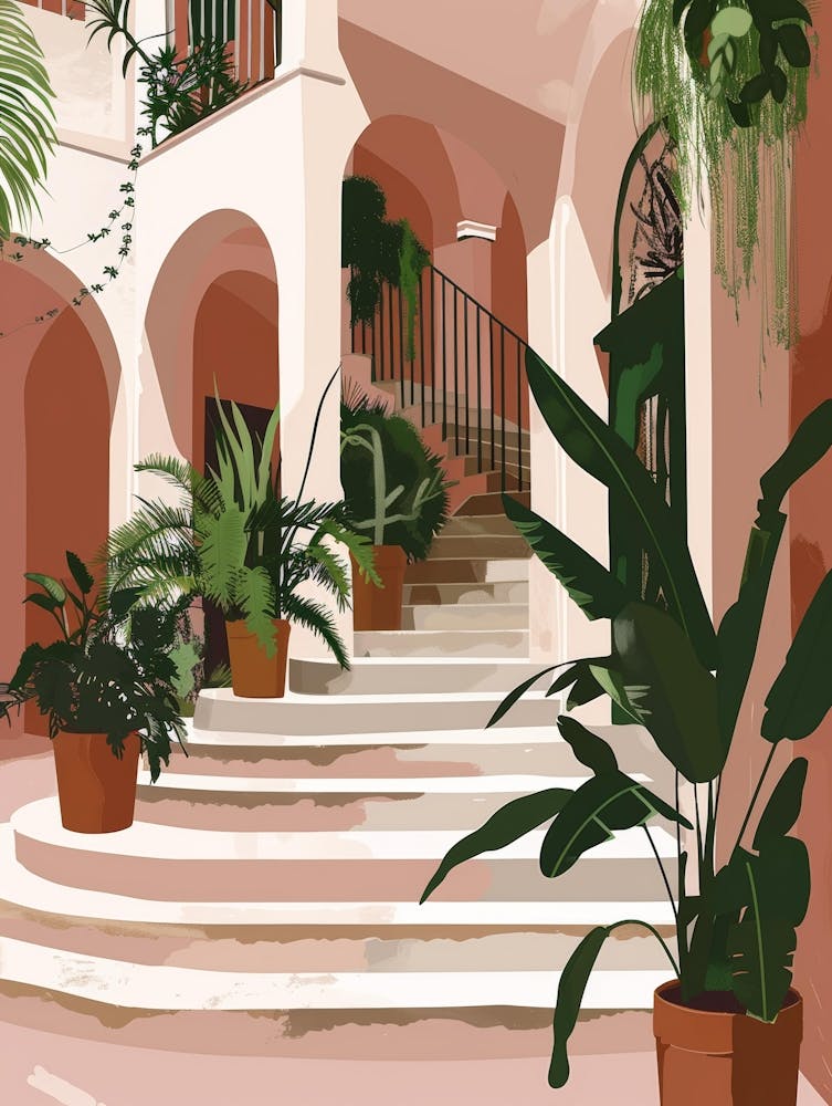 Stairway With Potted Plants 1