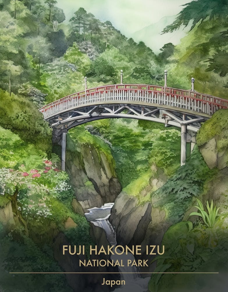 Fuji Hakone Izu National Park Japan Watercolour 2