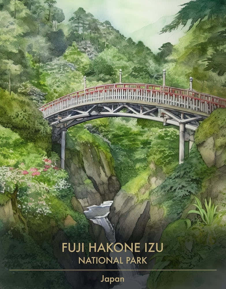 Fuji Hakone Izu National Park Japan Watercolour 2