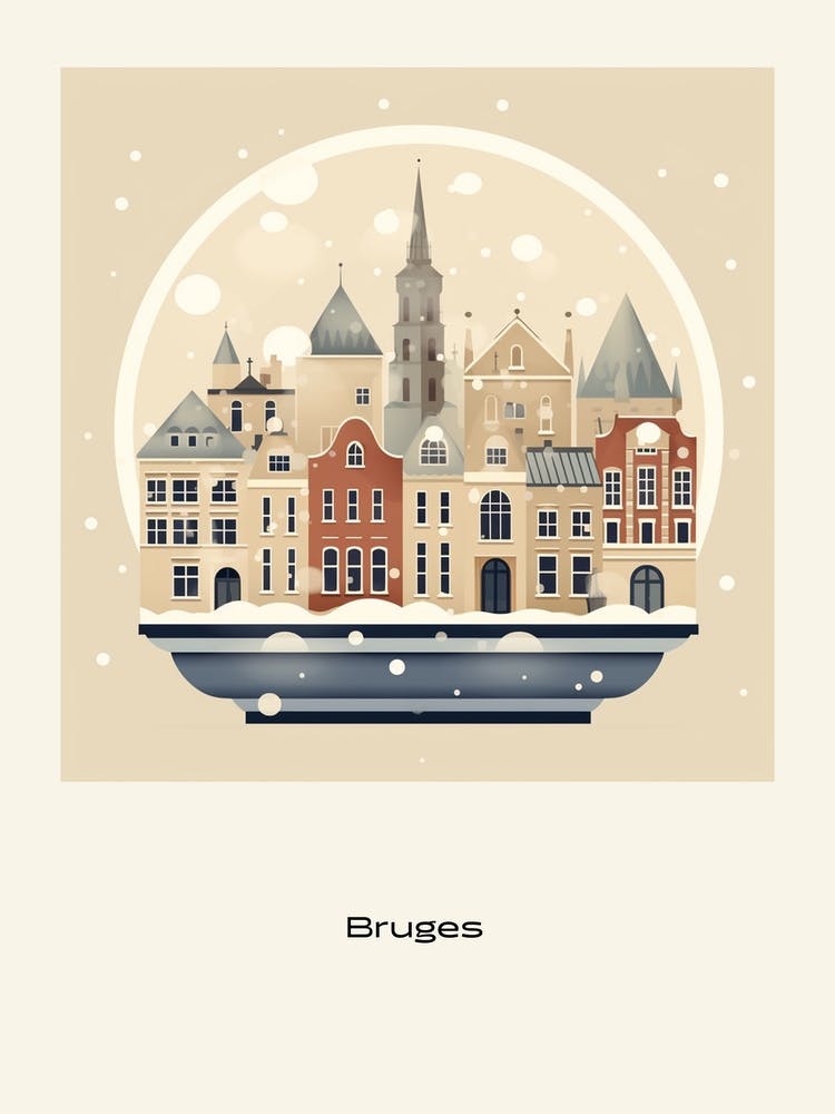 Bruges Belgium 3 Snowglobe Poster