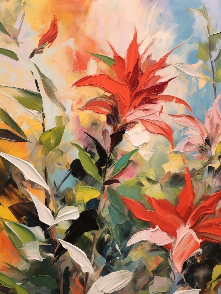 Fall Flower Painting Bee Balm 1