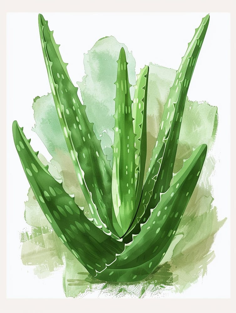 Aloe Vera Plant Minimalist Illustration 3