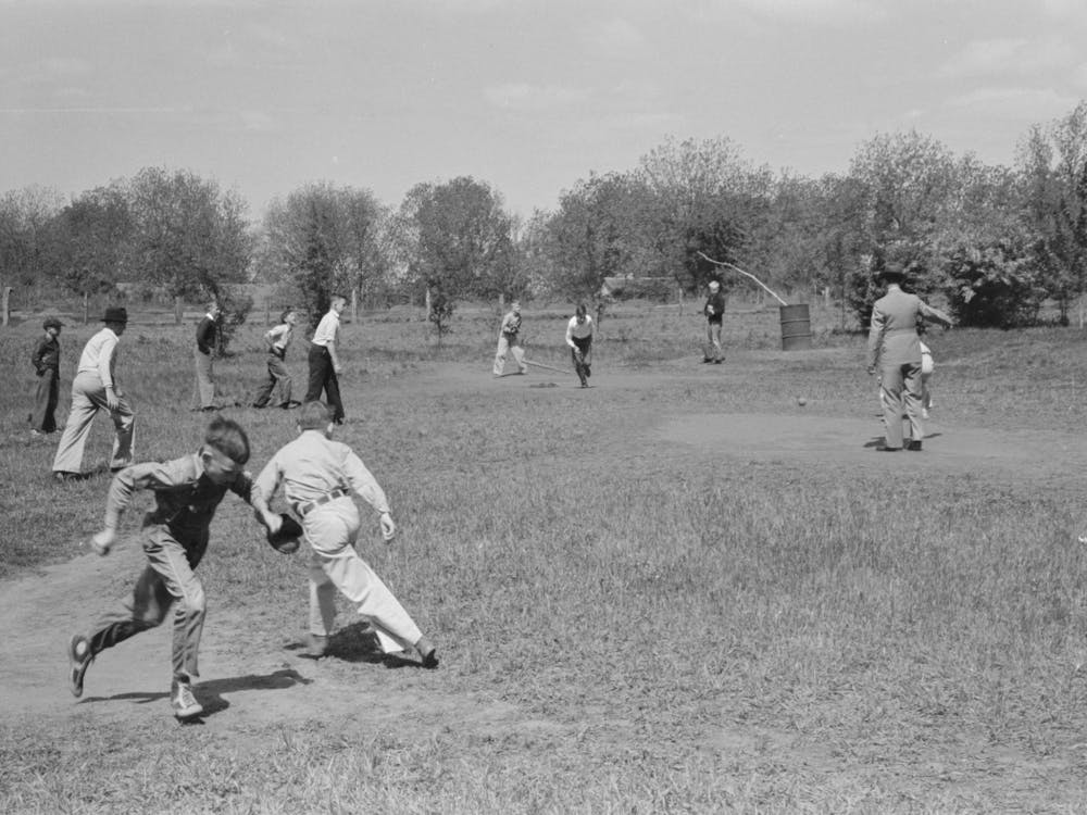Baseball Game At Recess, San Augustine Grade School, San Augustine, Texas By Russell Lee