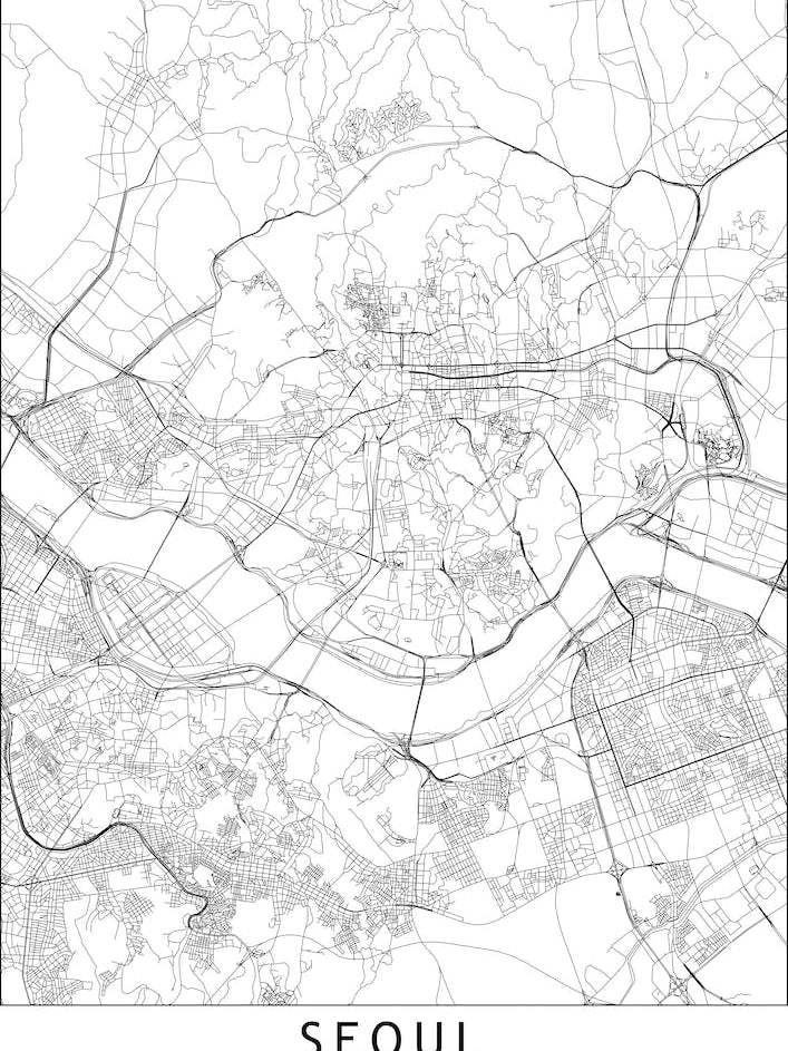 Seoul White Map