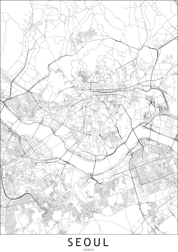 Seoul White Map