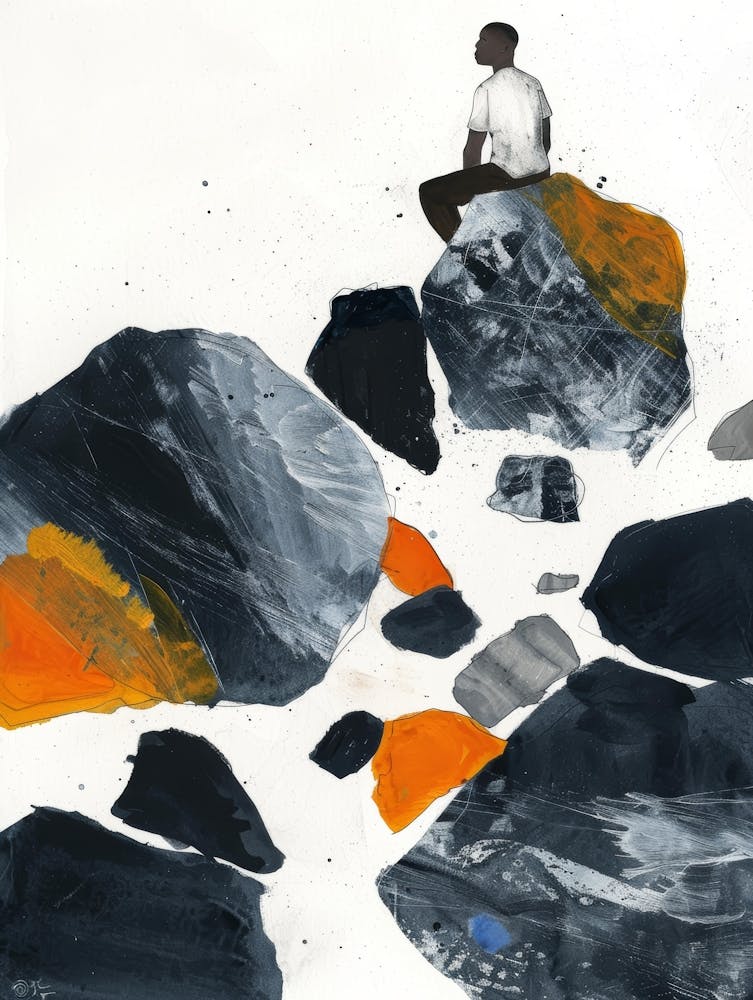 Man On Rocks