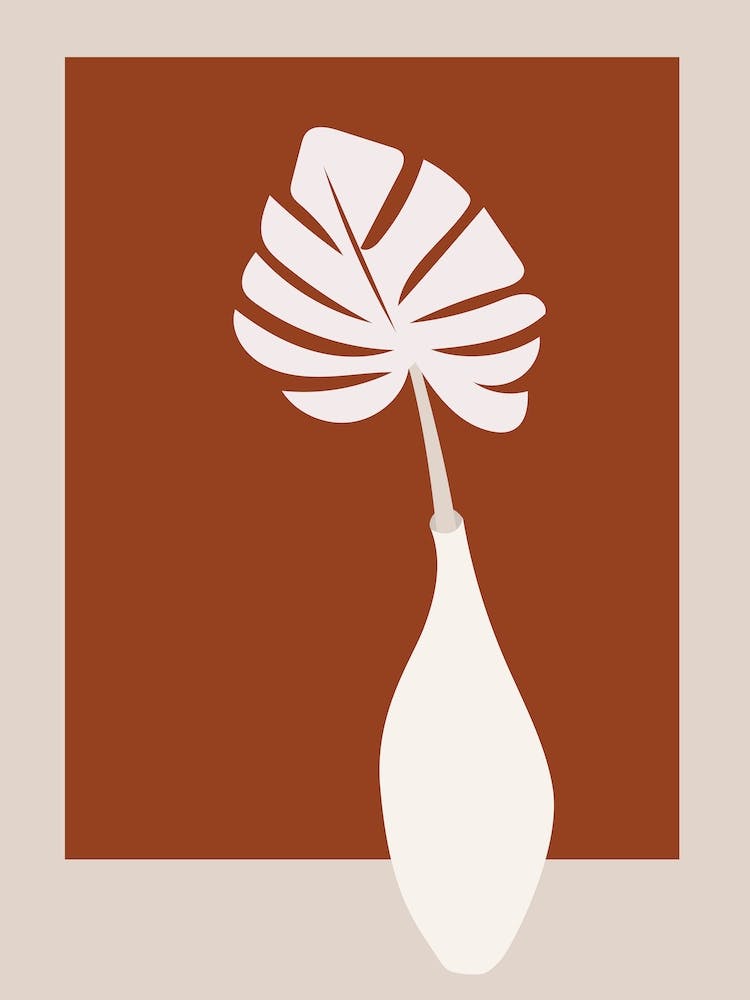 Monstera leaf vase
