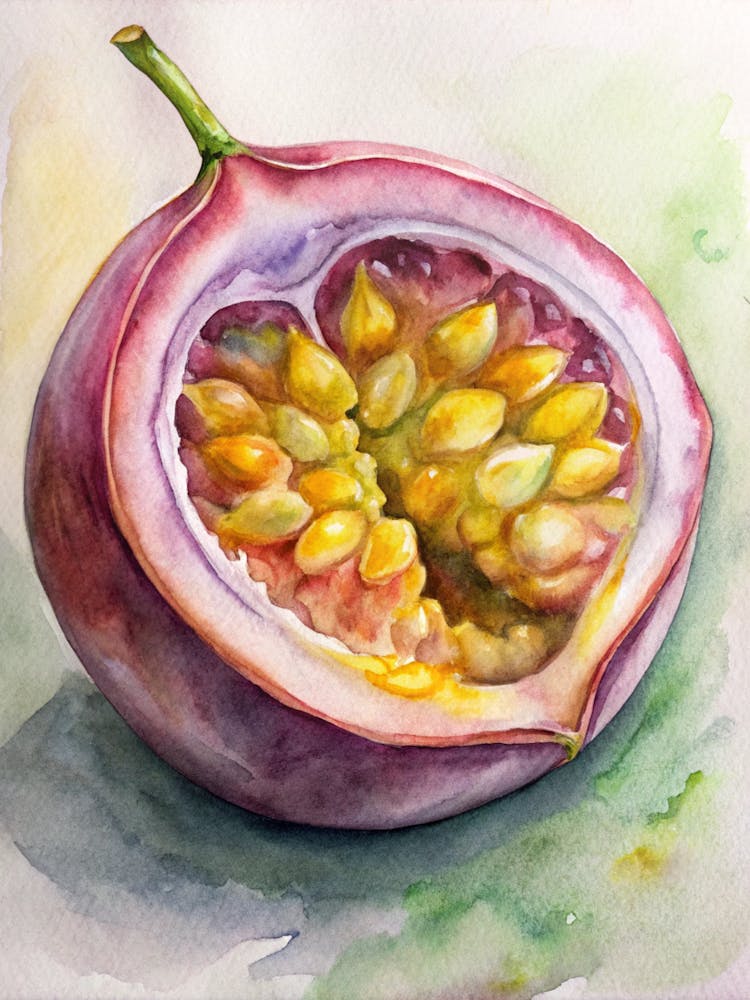 7 A Cut Open Passionfruit Showing Its Seeds (1)
