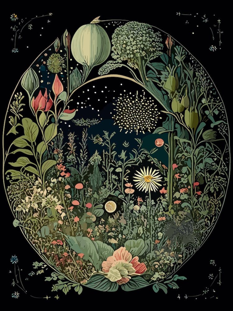 Garden Of Cosmic Speculation, United Kingdom Vintage Botanical