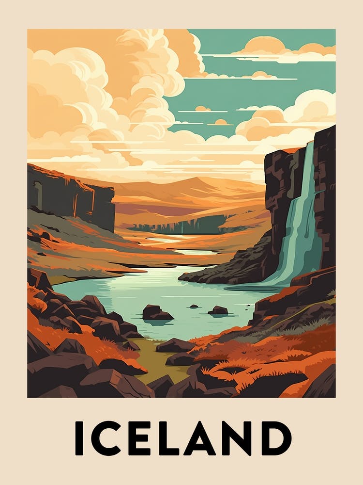 Vintage Travel Poster Iceland 9