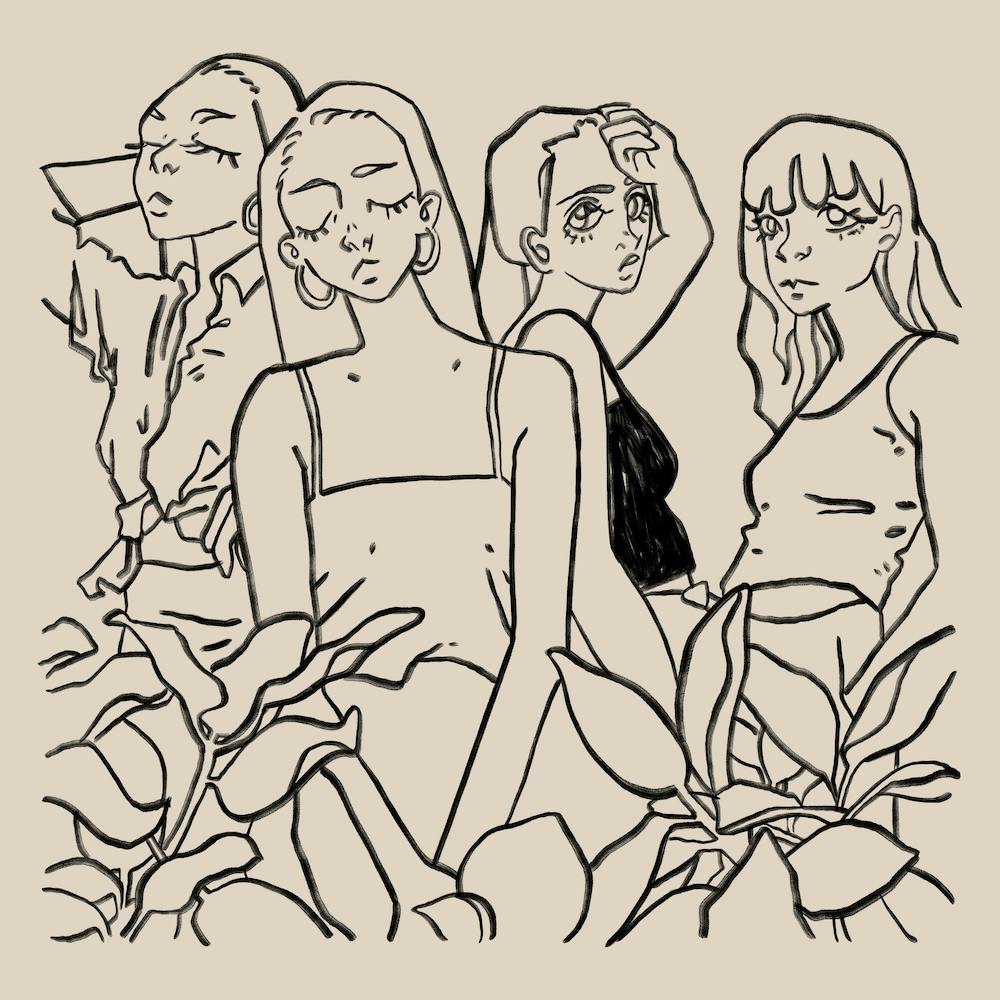 Girls Girls Girls Beige Square