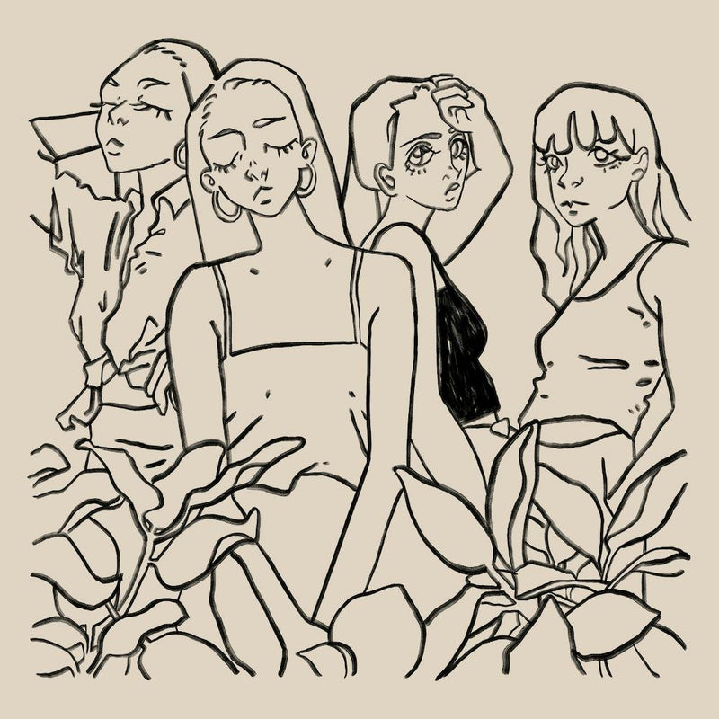 Girls Girls Girls Beige Square