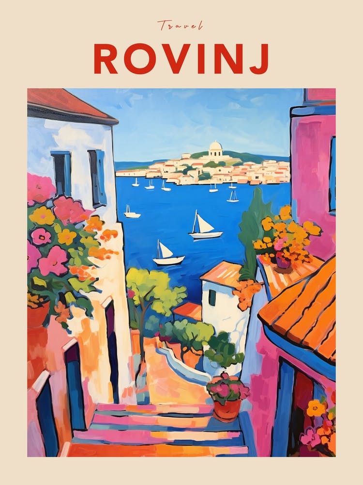 Rovinj Croatia 2 Fauvist Travel Poster