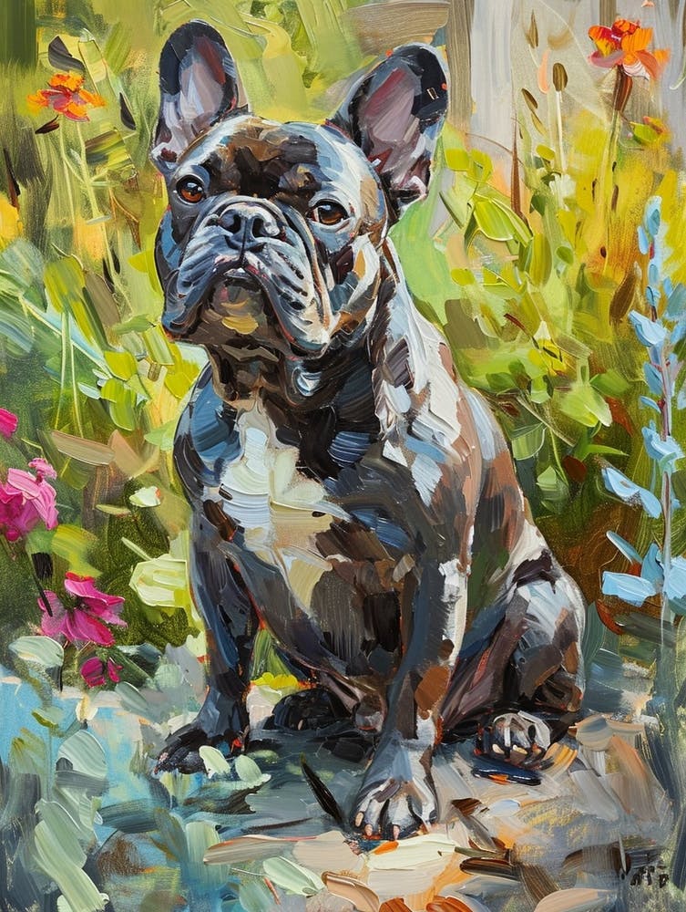 French Bulldog Acrylic Painting 1