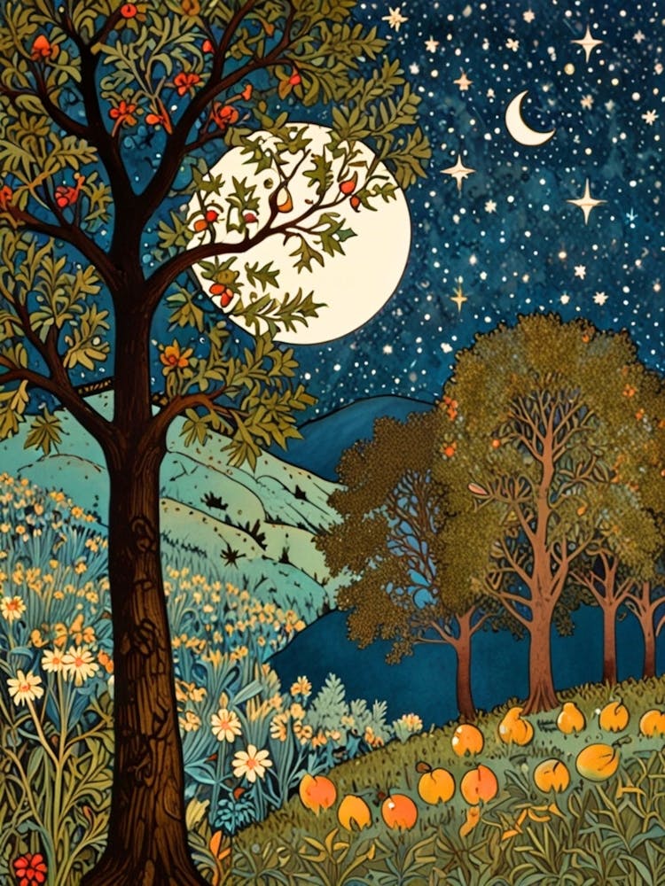 William Morris Moonlight In The Pumpkin Patch