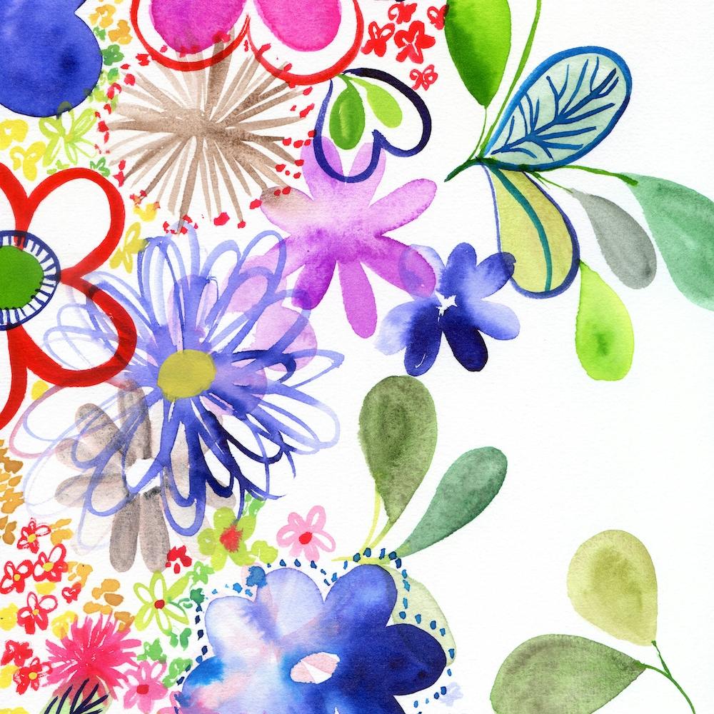 Boho Watercolor Flowers N.o 2