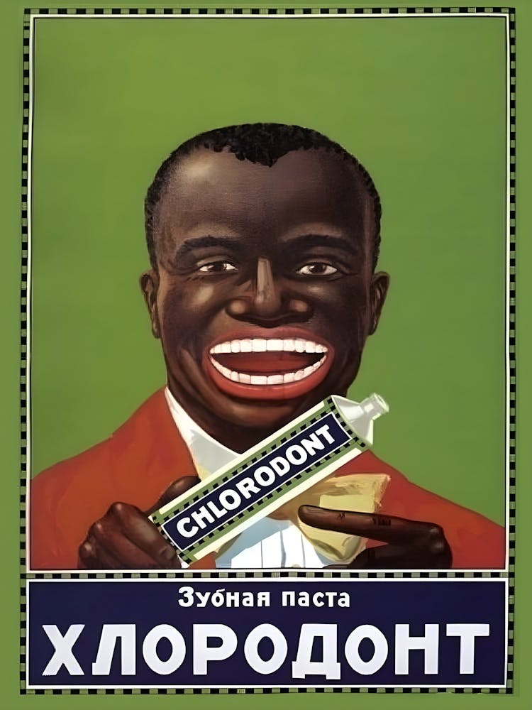 Chlorodont, Black Man with a Big Smile, Soviet Vintage Toothpaste ...