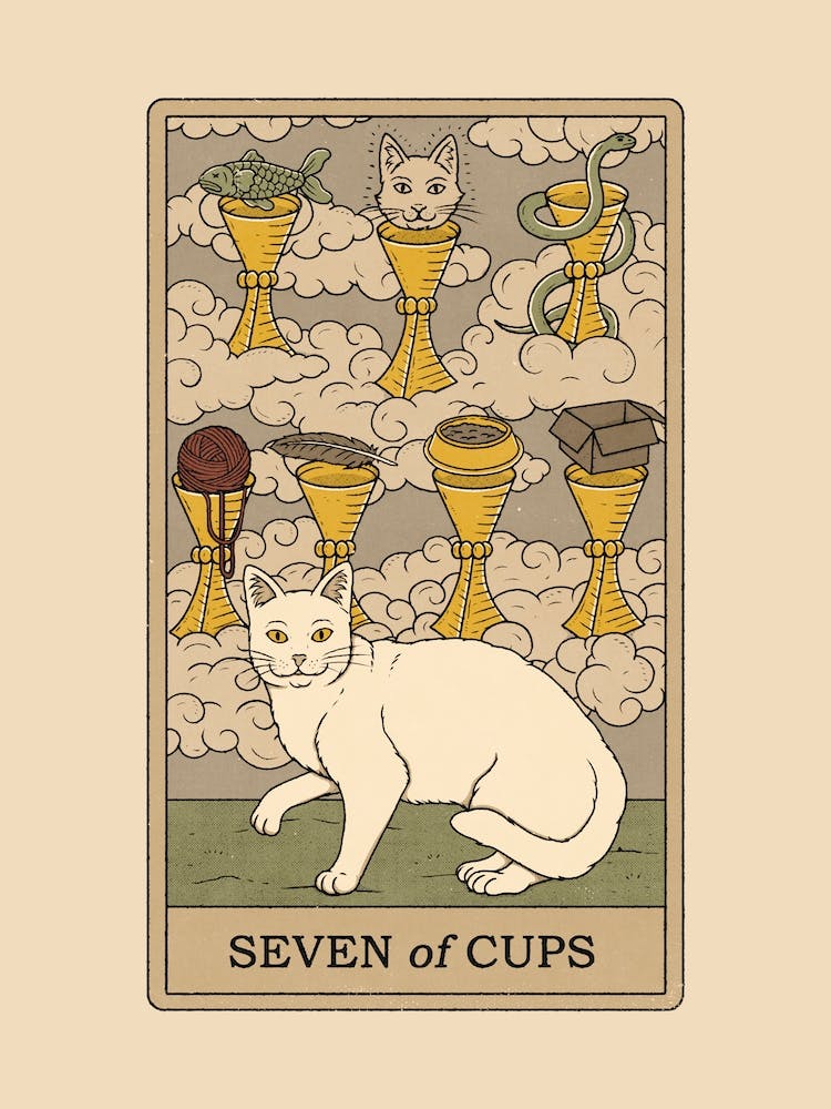 Seven Of Cups   Cats Tarot