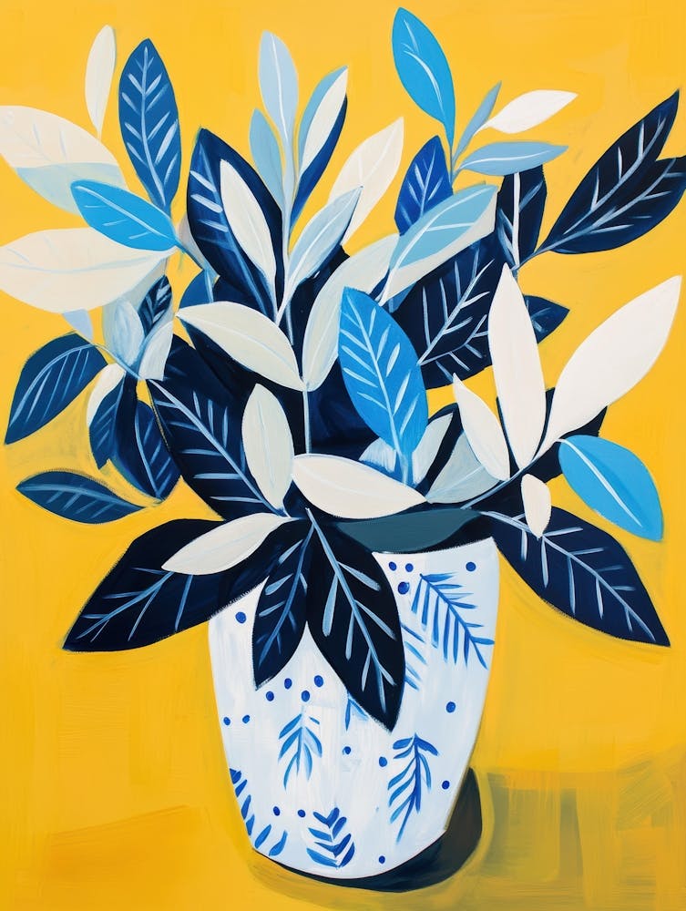 Blue And White Plant 1