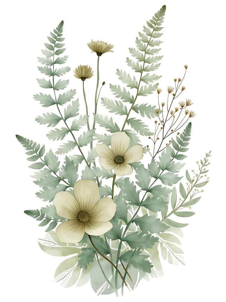 Minimalist Sage Bloom Shapes