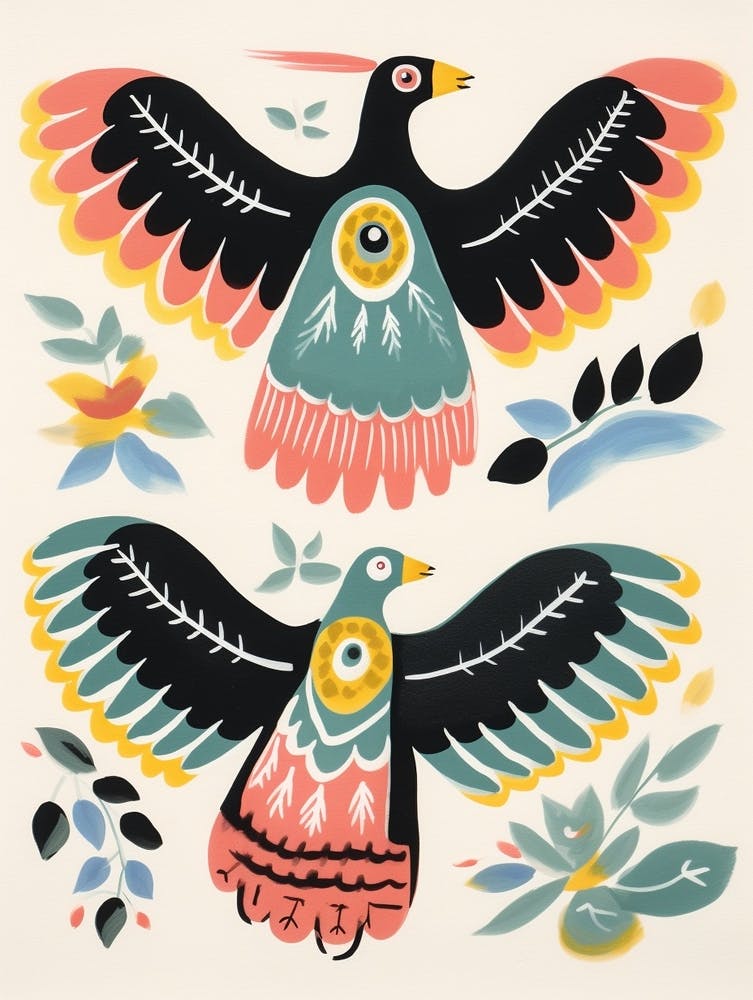 Folk Style Bird Painting California Condor 2