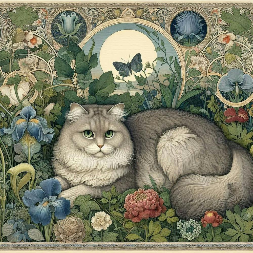 Cat In The Garden 2