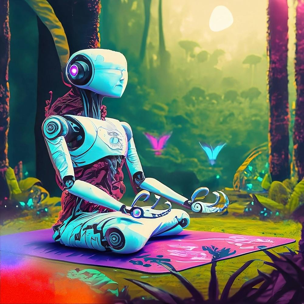 Robot Meditation In The Forest