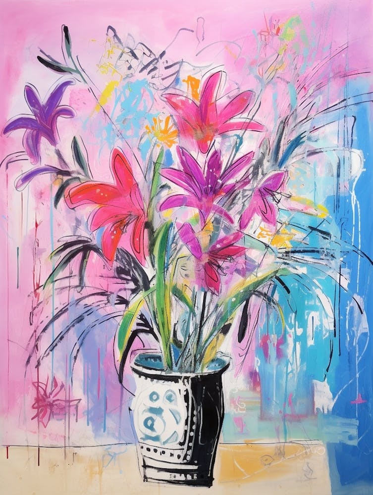 Flower Painting Fauvist Style Fuchsia 3