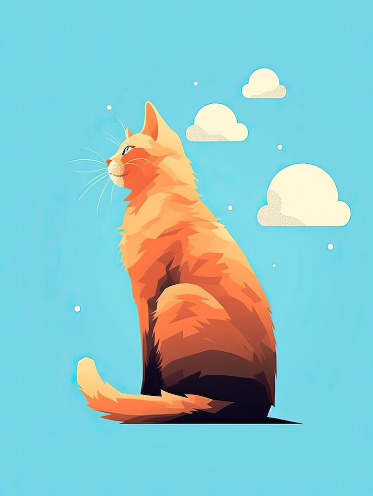 Orange Cat In The Sky
