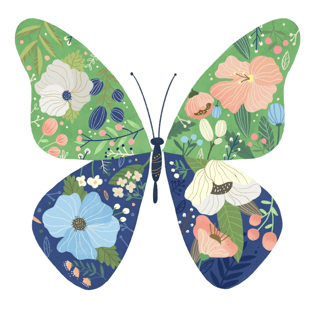 Butterfly With Flowers 1