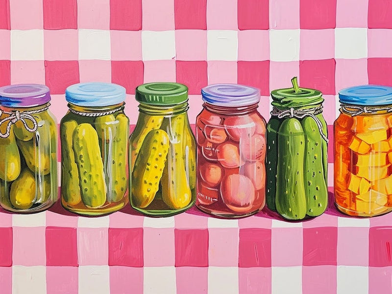 Pickles In A Jar Pink Checkerboard 1