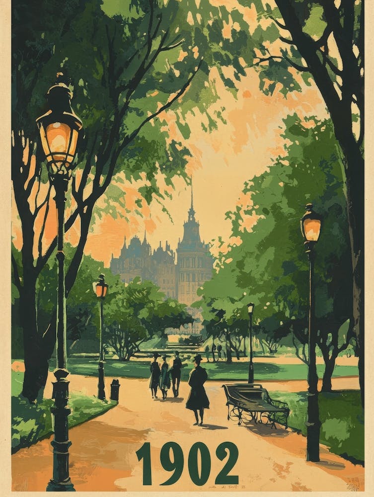 Aihrgdesign A Vintage Poster Of A Serene City Park In 1902 Fe 48cfa871 80c7 41b5 9b32 7c5160d40a61 3