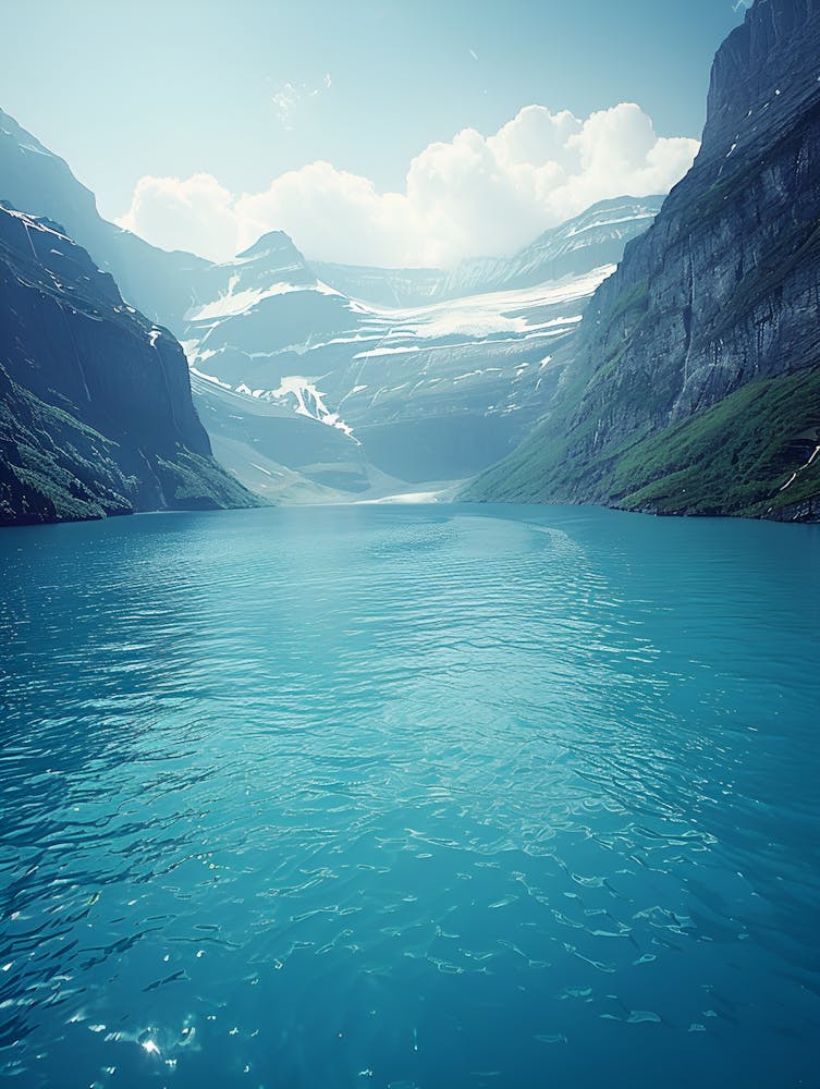 Blue Lake In The Mountains