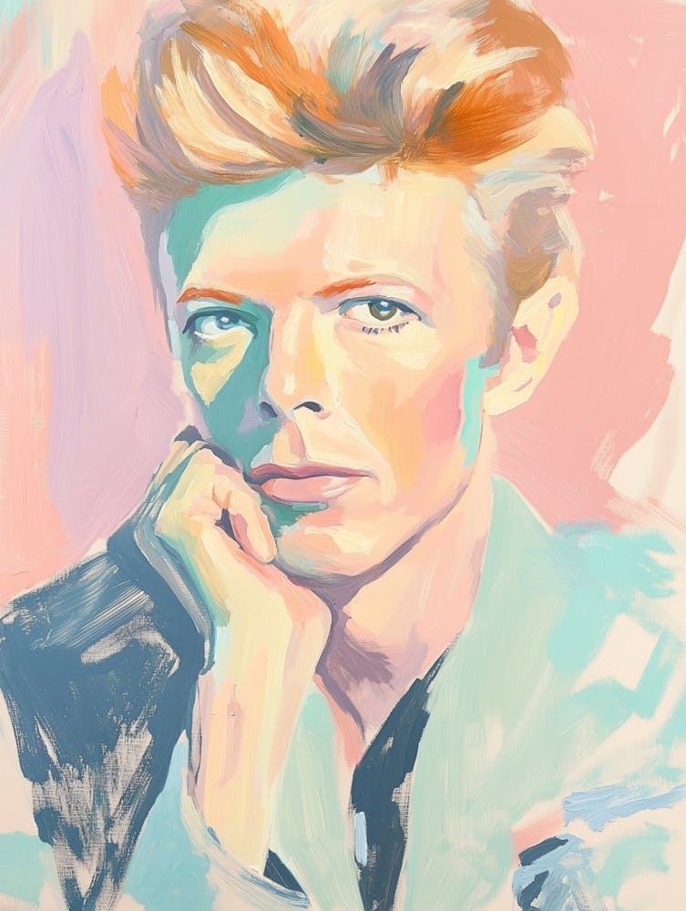 David Bowie Portät, Pastel Malerei,