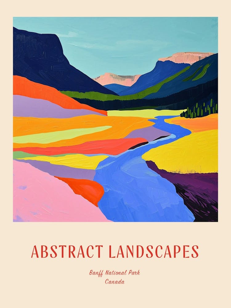 Farbenfrohes Abstrakt Banff National Park Kanada 6 Poster