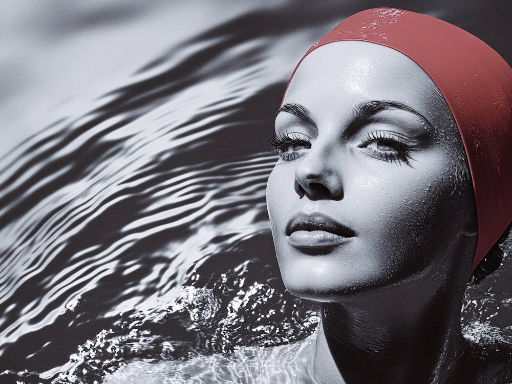 Swim WOman Vintage Collage