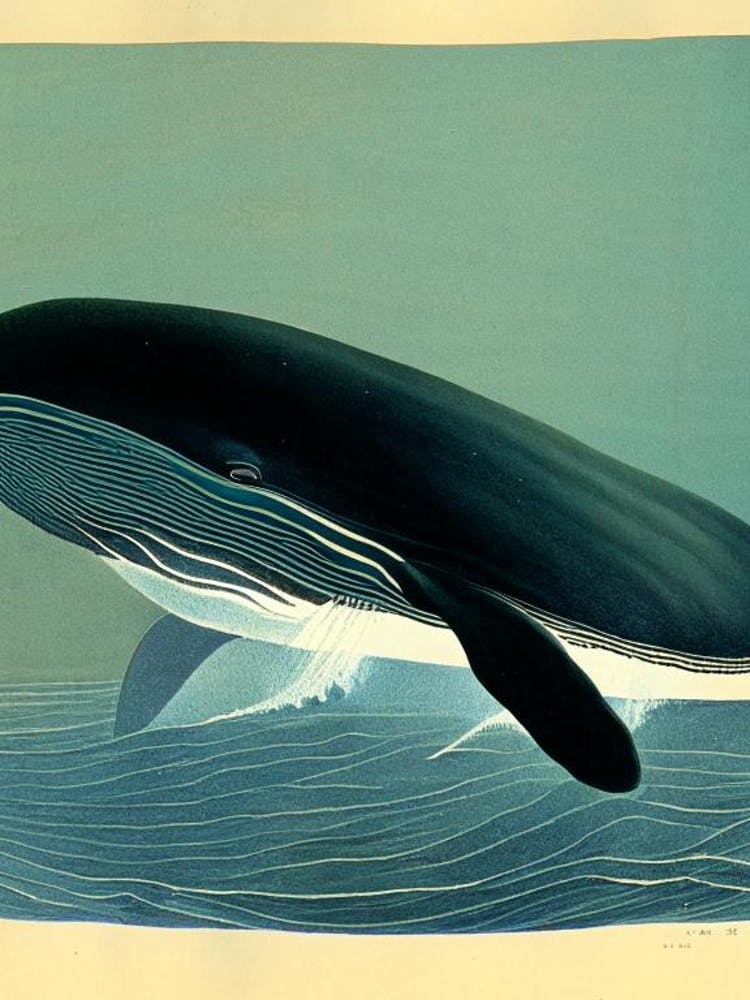 Gray Whale Retro Illustration