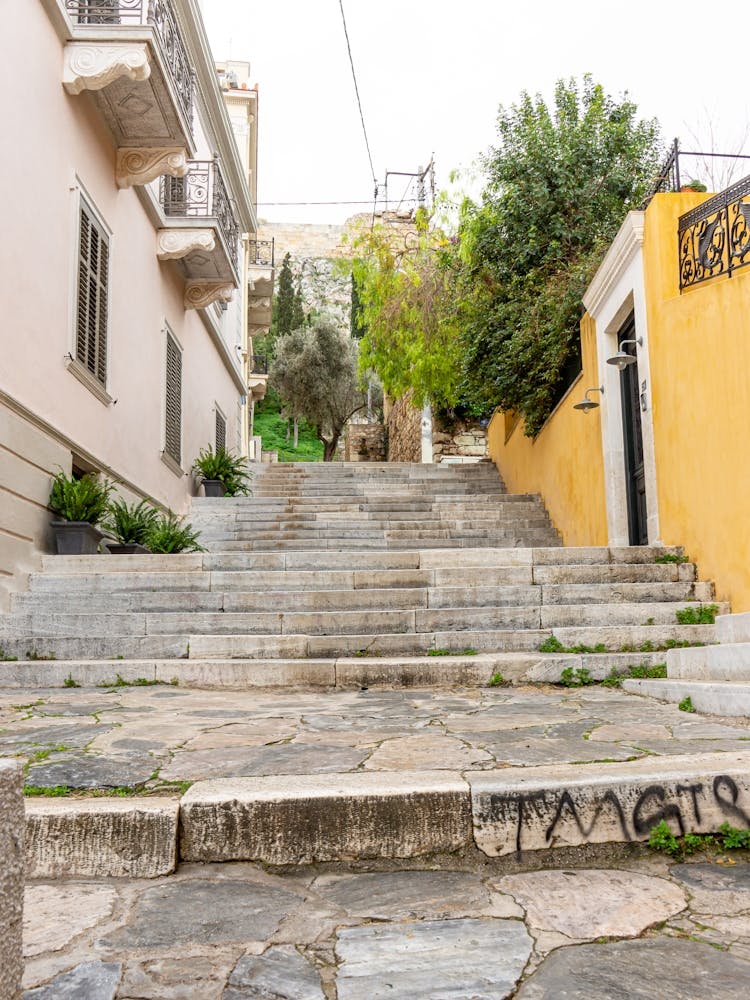 Stairs In The Plaka Of Athens