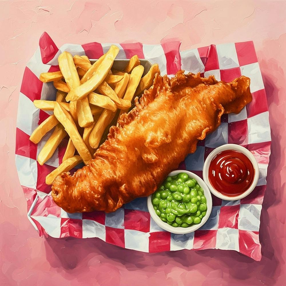 Fish & Chips Pink Checkerboard 3