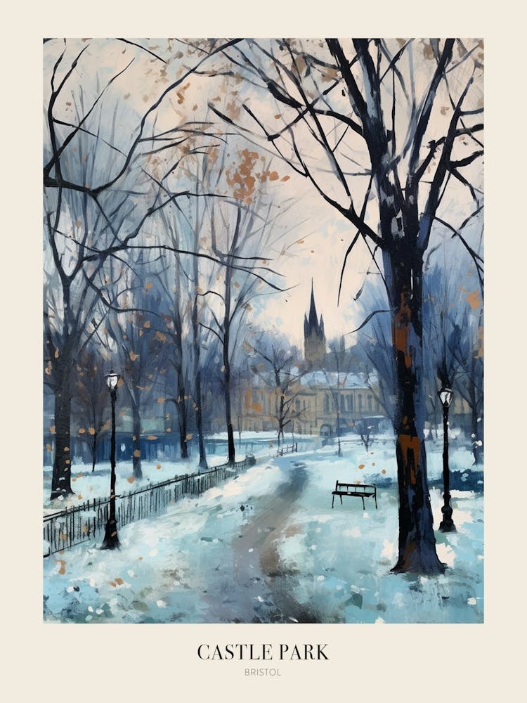Winter City Park Poster Castle Park Bristol 4