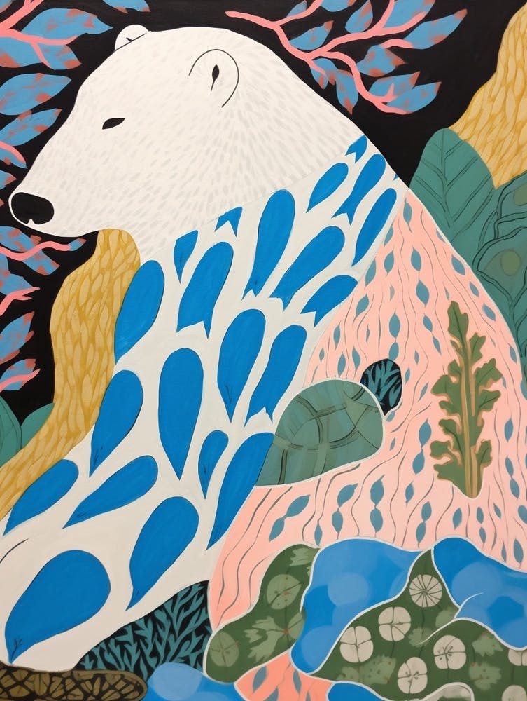 Maximalist Animal Painting Polar Bear 2