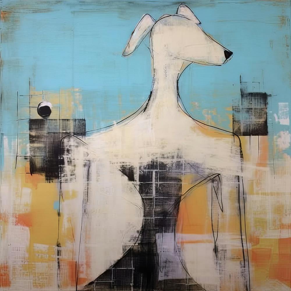 Conceptual Abstract Color Block Dog Portrait 54