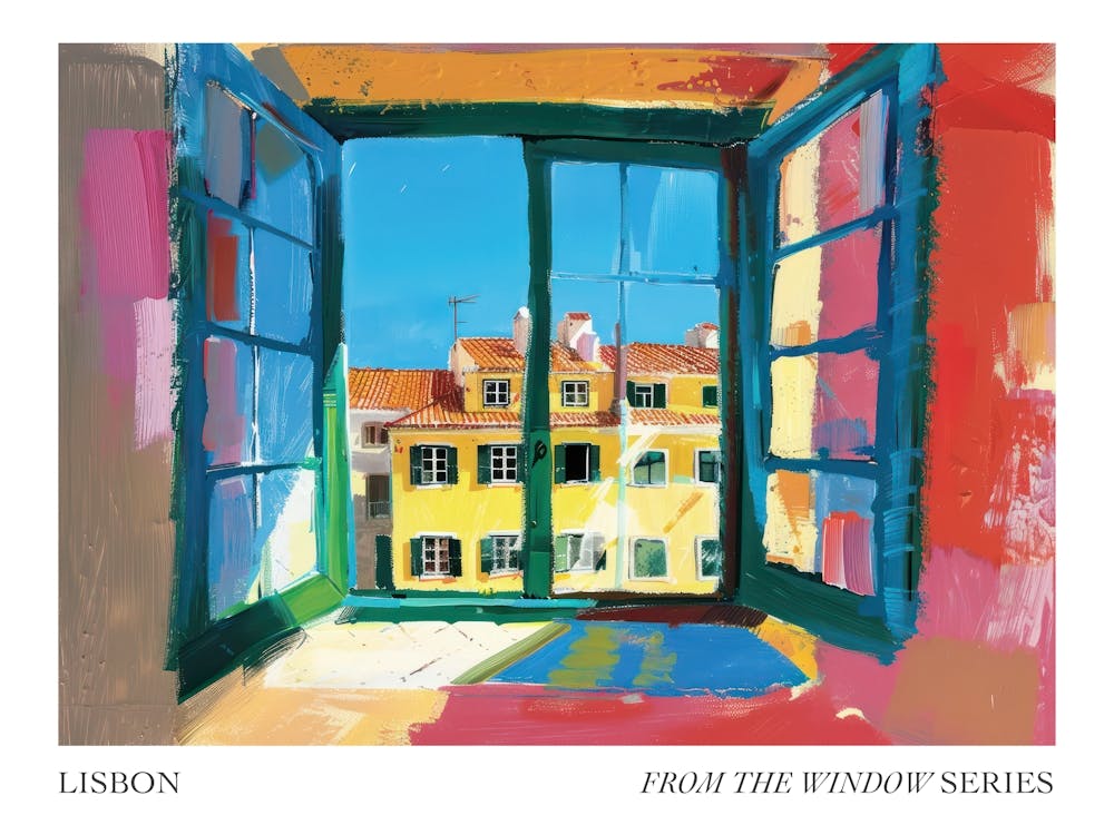 Lisbon From The Window Series Poster Painting 2