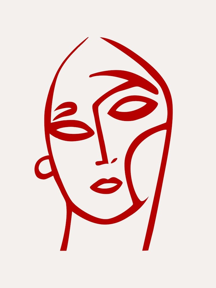 Abstract Red Face 1