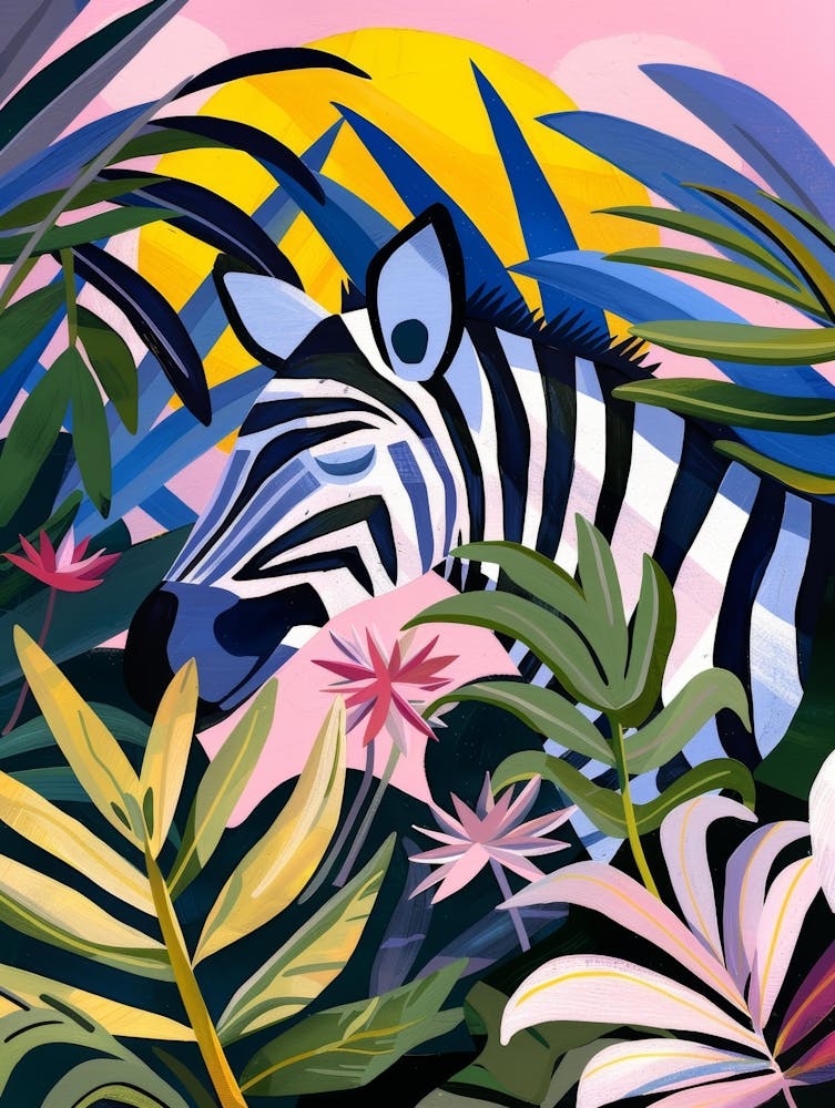 Zebra In The Jungle