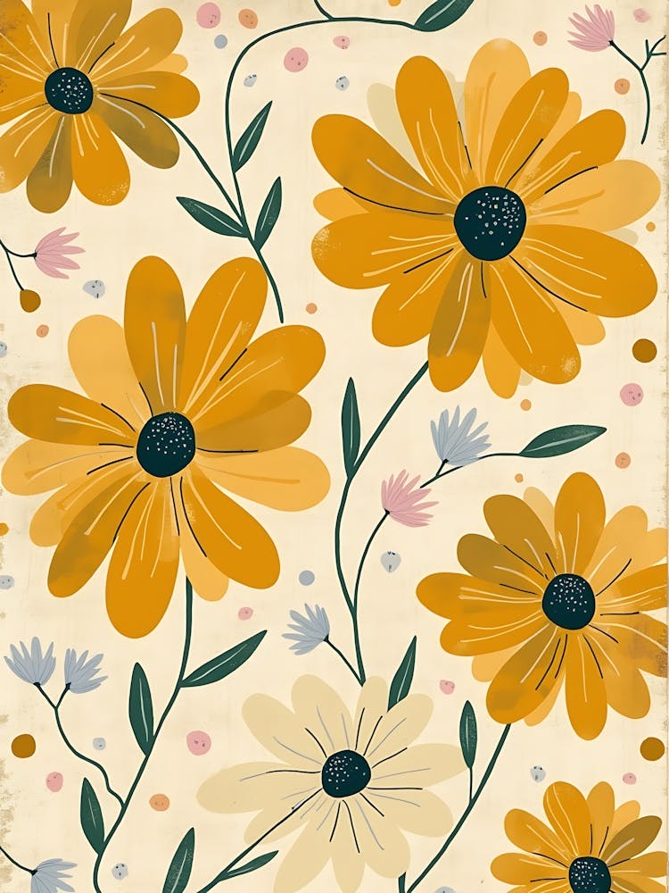 Daisies On A White Background