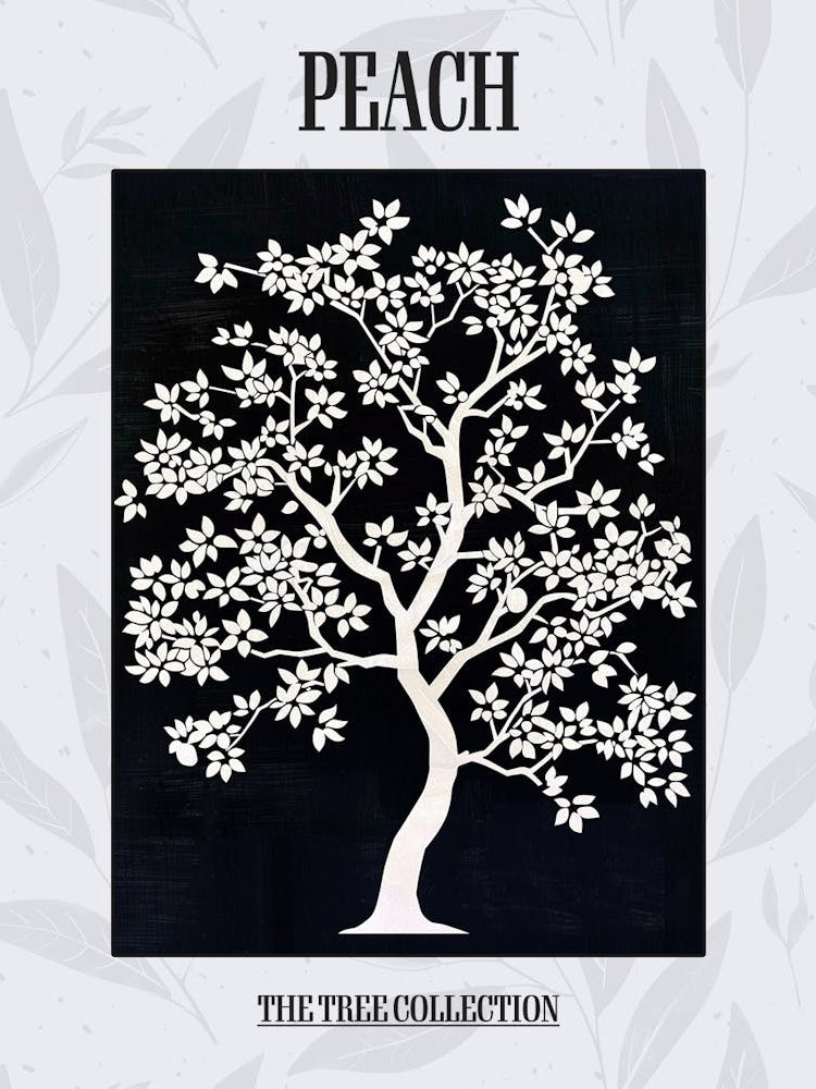 Peach Tree Simple Geometric Nature Stencil 11 Poster
