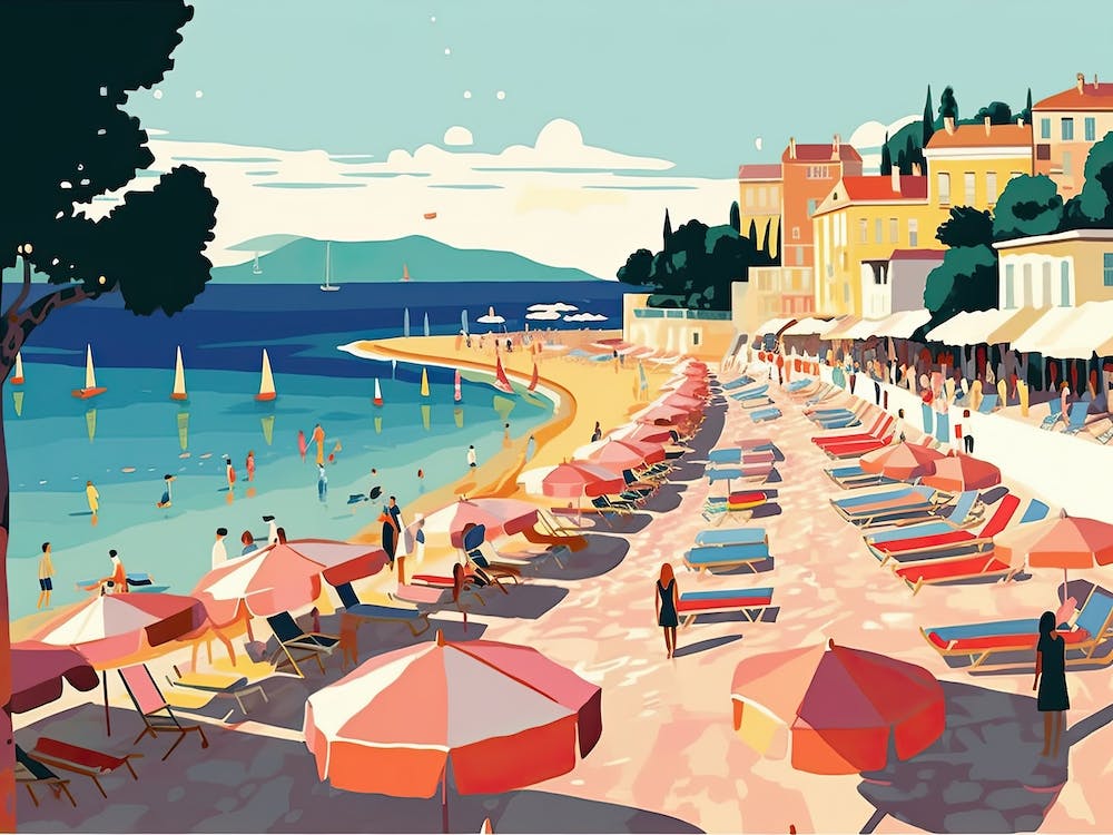 French Riviera Vintage Landscape 1