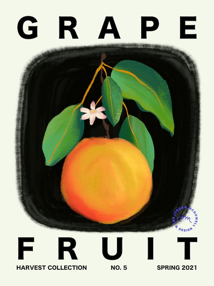 Grapefruit Fruit Kitchen Typography